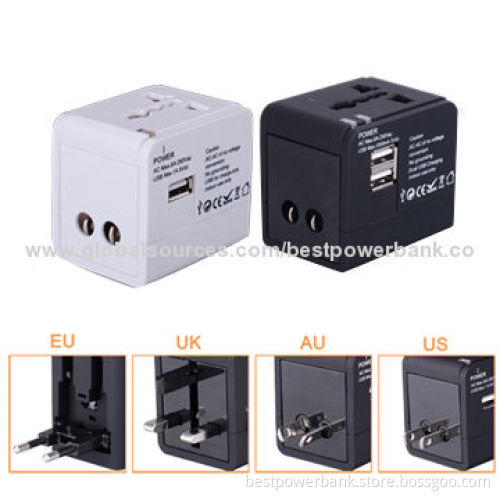 5V/2.1A Dual-USB Universal Travel Chargers with UK/US/AU/EU Plug Available